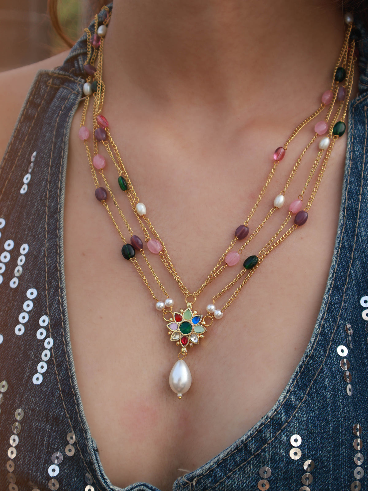 Hitya Multilayered Kundan Necklace