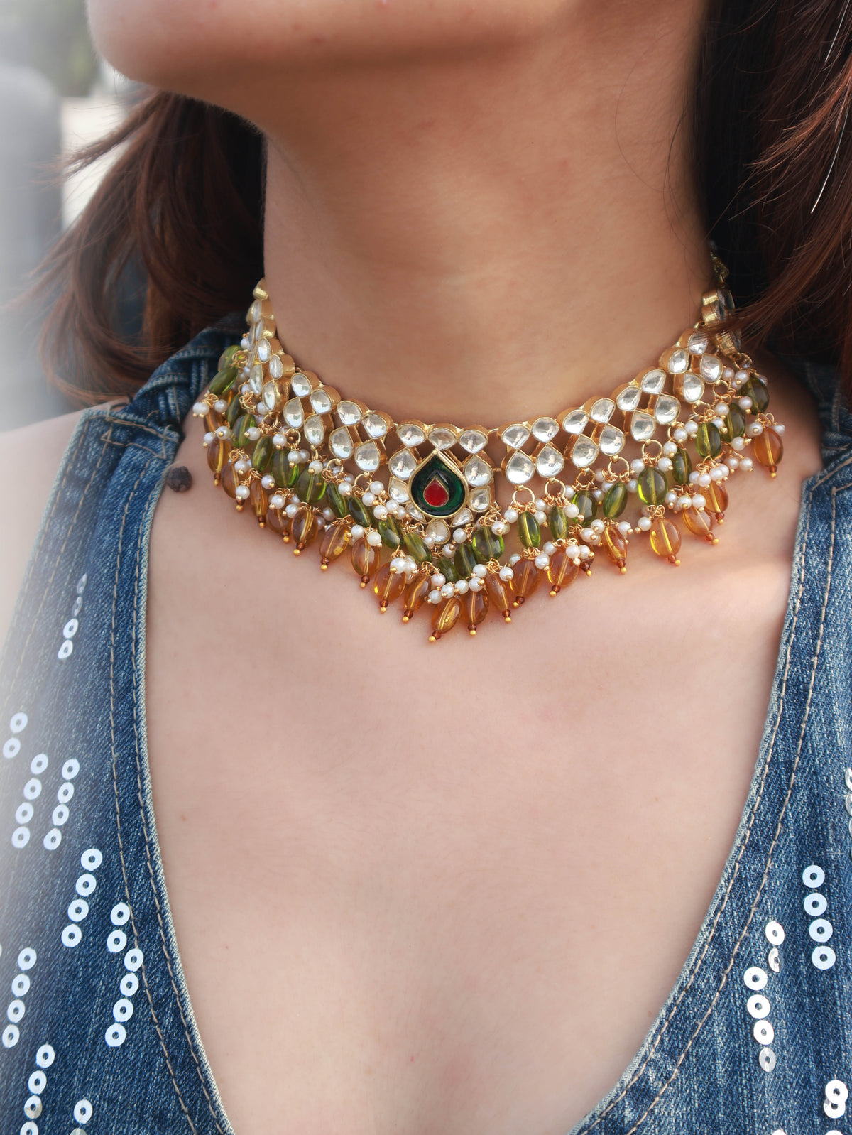 Vihana Kundan Multicoloured Necklace