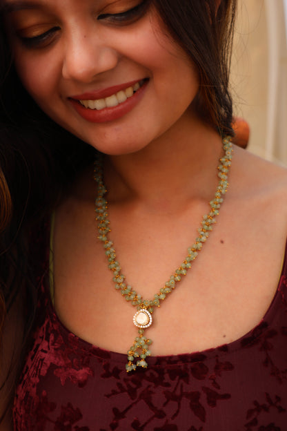Calla Mint Green Polki Necklace