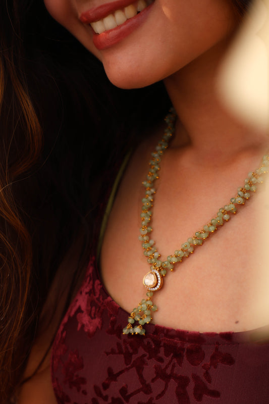 Calla Mint Green Polki Necklace