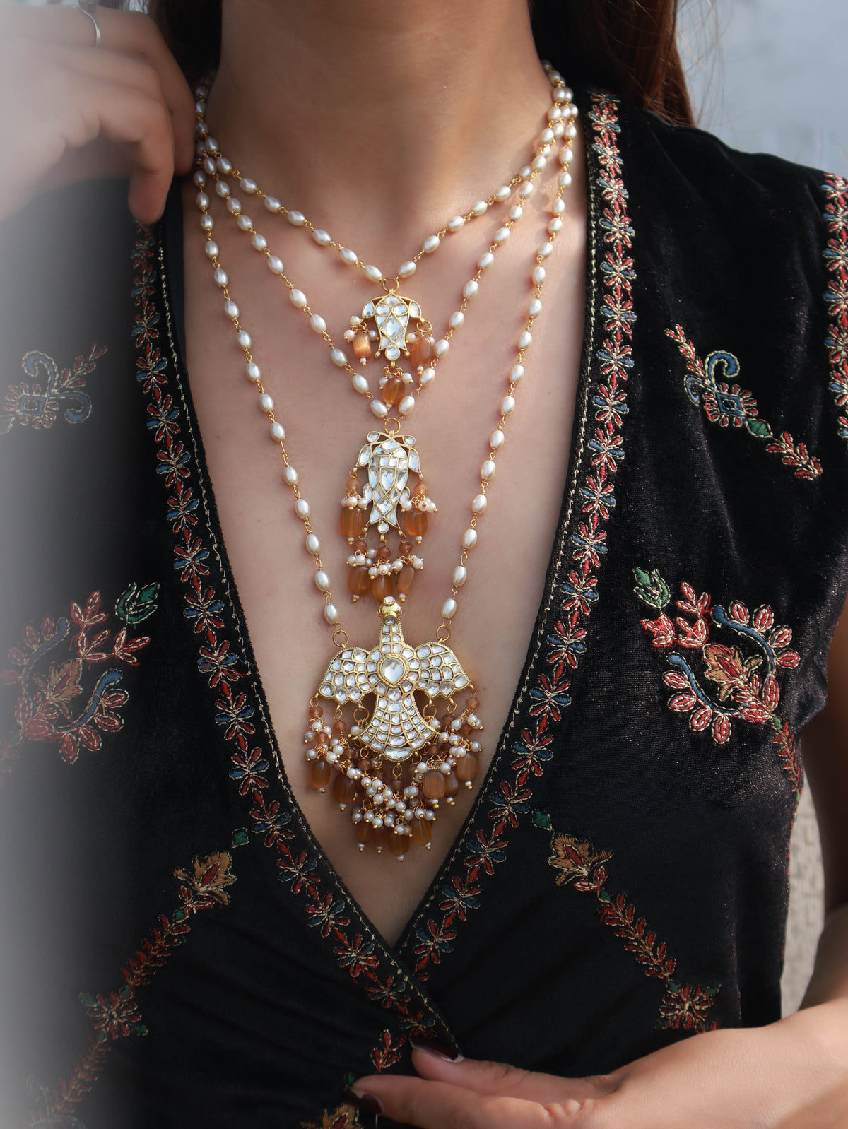 Oshika Kundan Multilayered Necklace