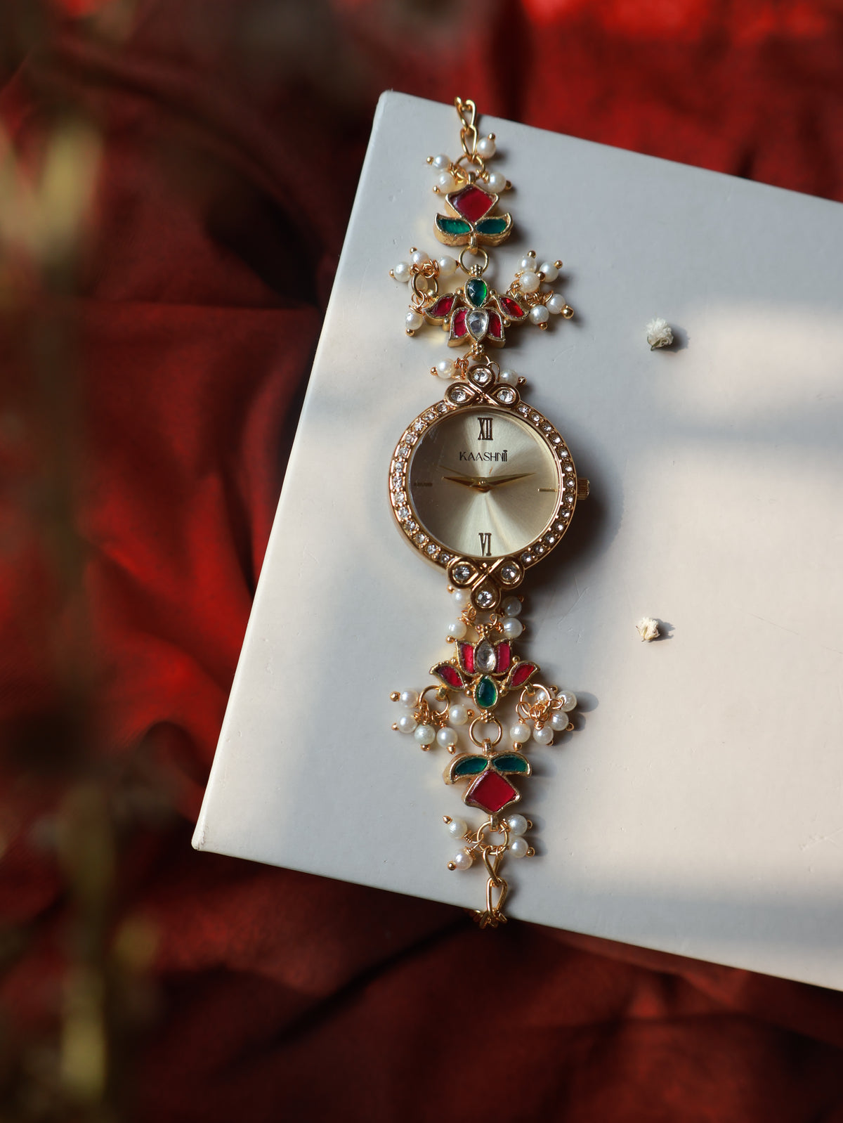 Zauna Multicolour Kundan Wrist Watch