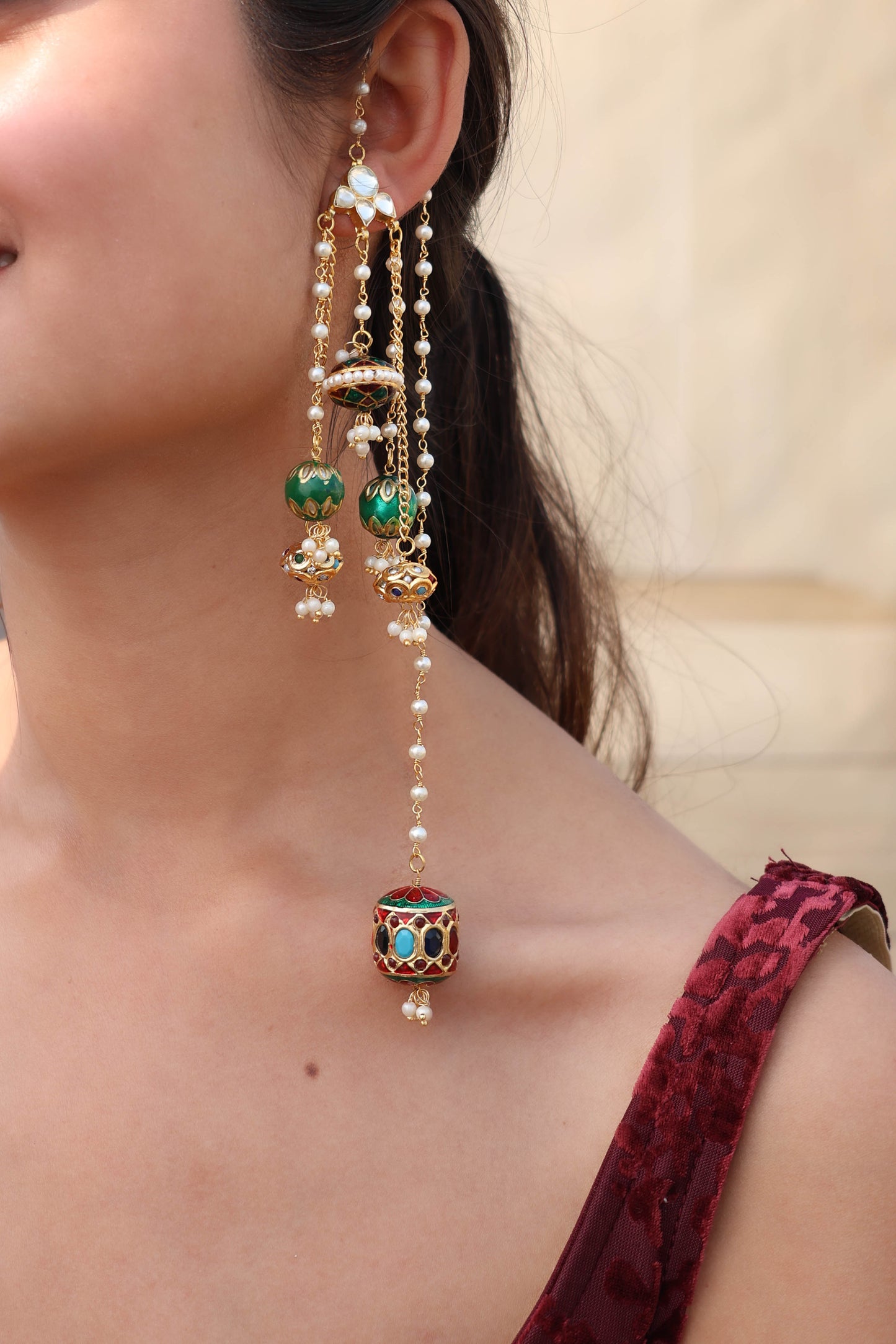 Hazel Navrattan Long Boho Earrings