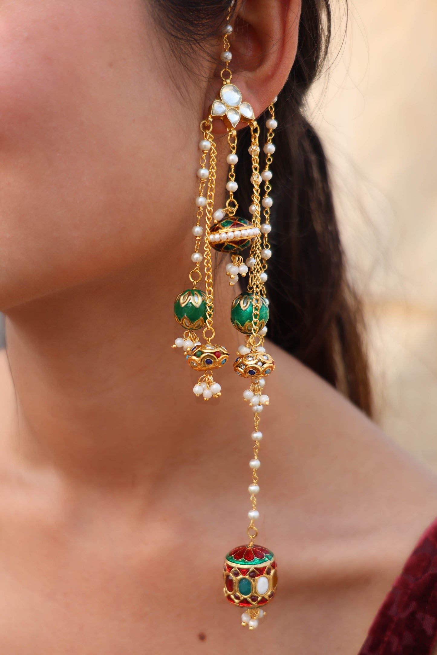 Hazel Navrattan Long Boho Earrings