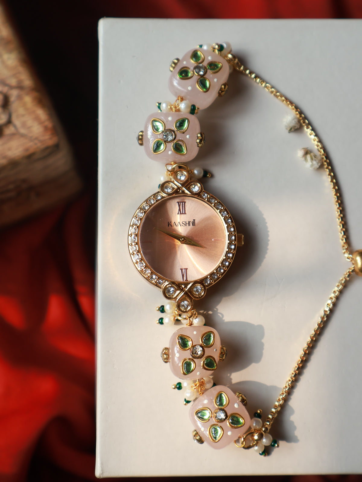 Ebony Kundan Wrist Watch