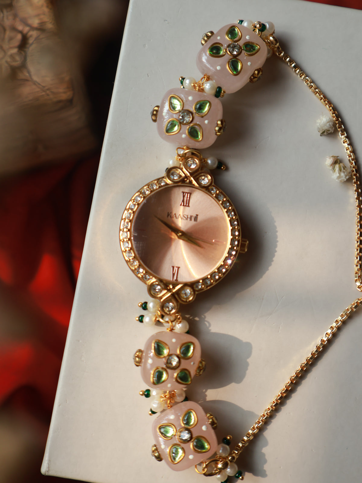 Ebony Kundan Wrist Watch