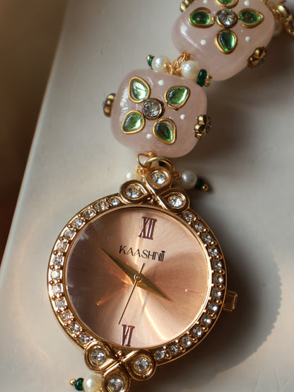 Ebony Kundan Wrist Watch