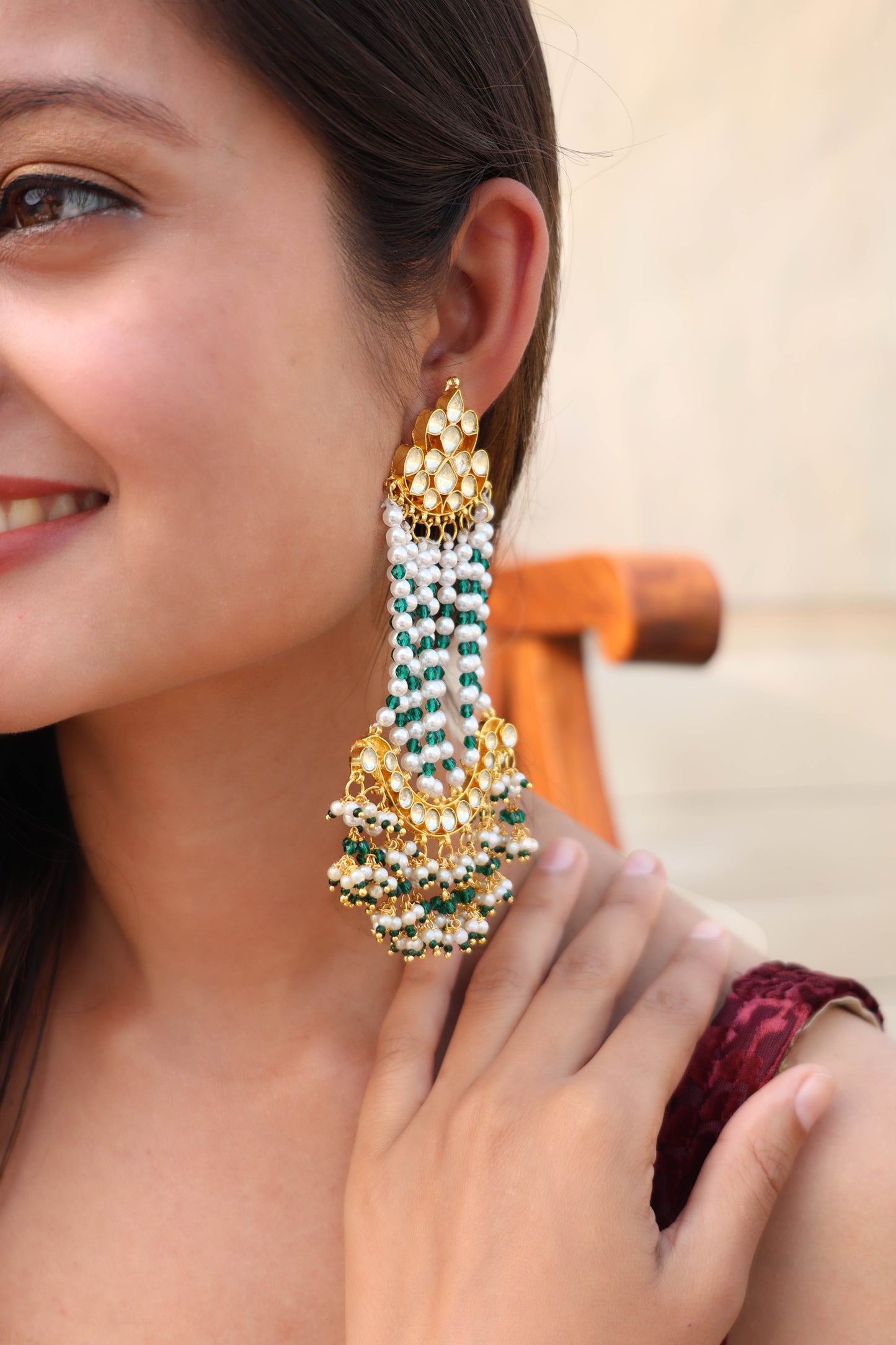 Arya Pearl Kundan Earrings
