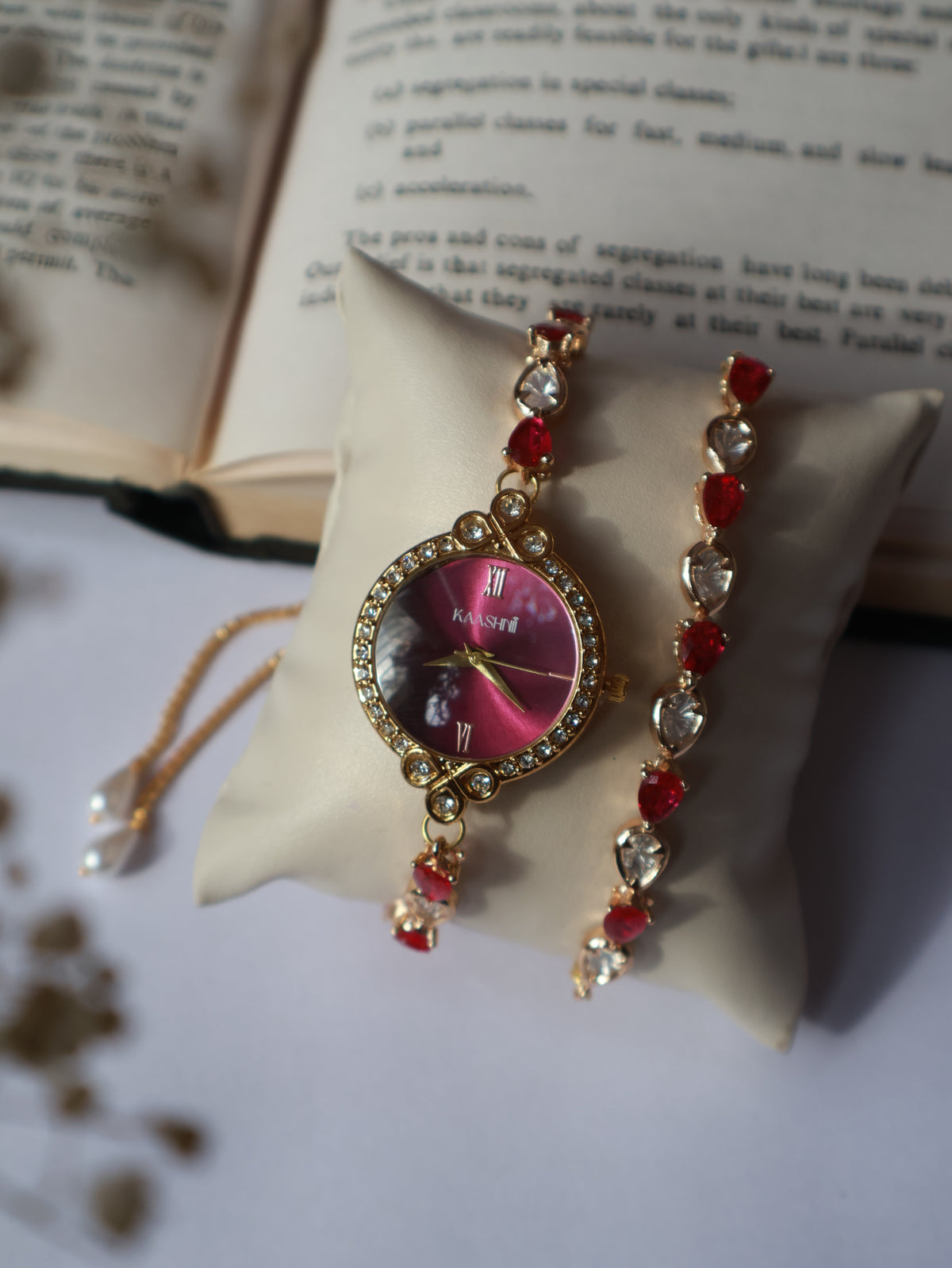Grace Polki Wrist Watch & Bracelet Set