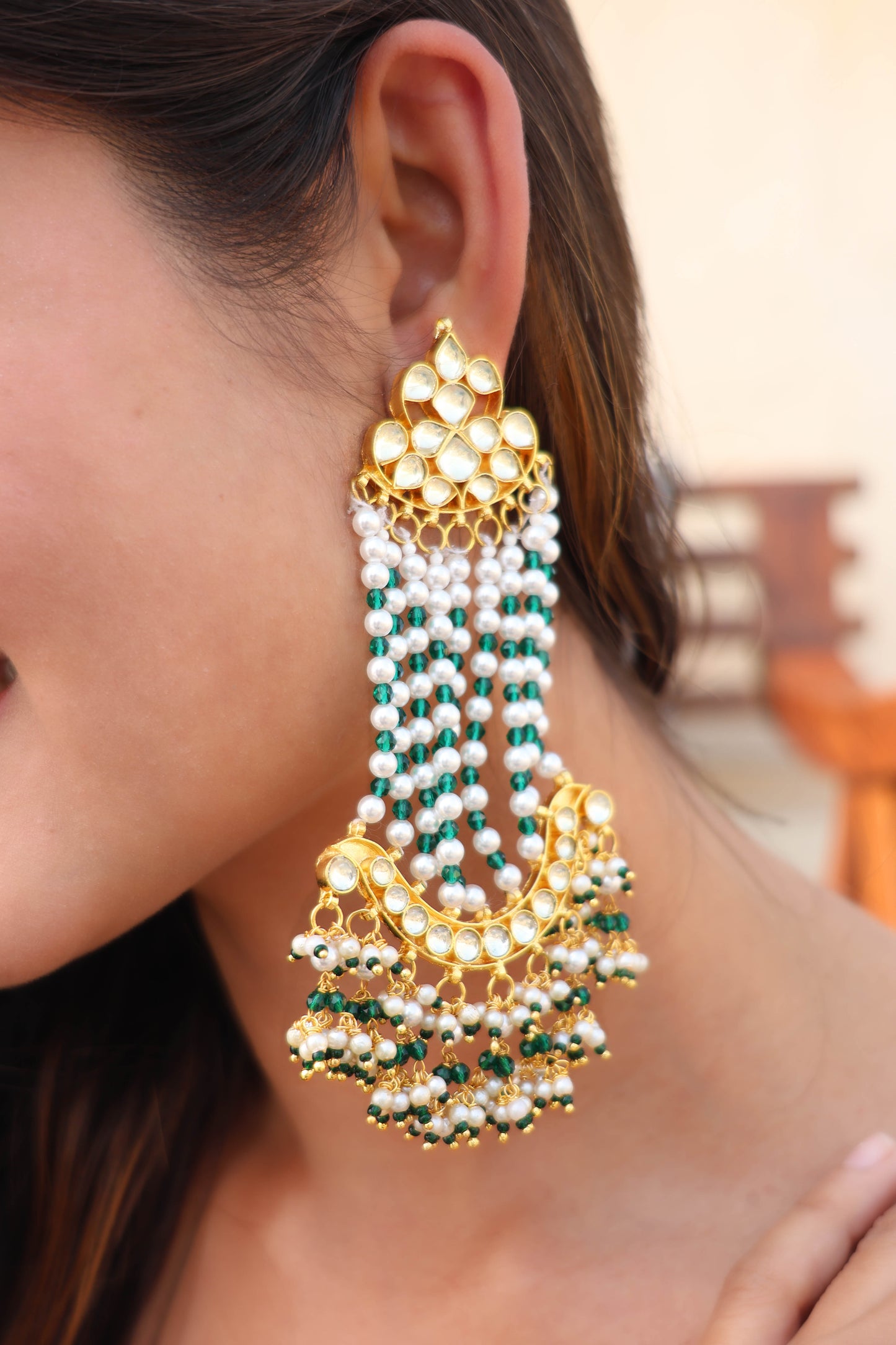 Arya Pearl Kundan Earrings