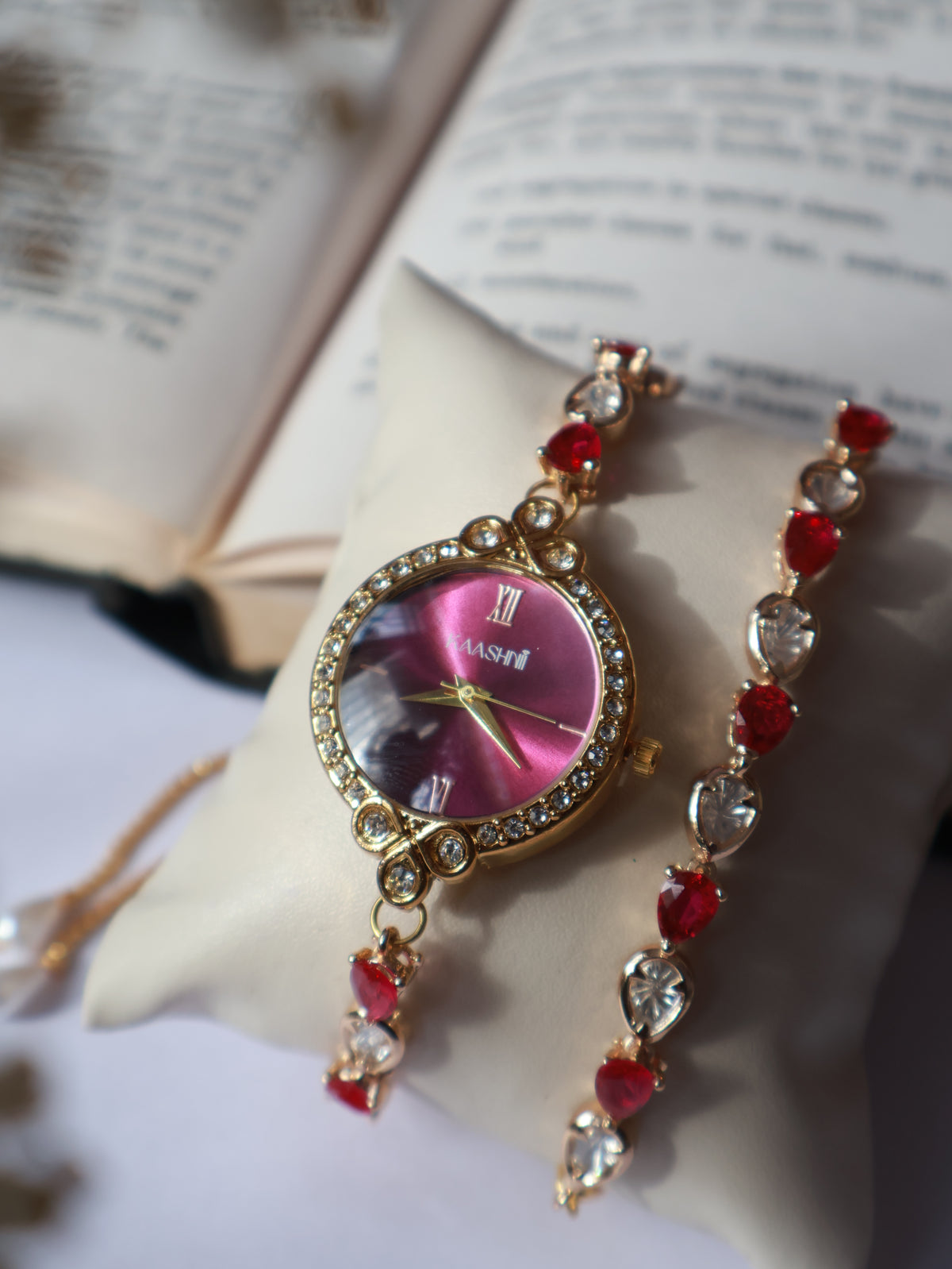 Grace Polki Wrist Watch & Bracelet Set