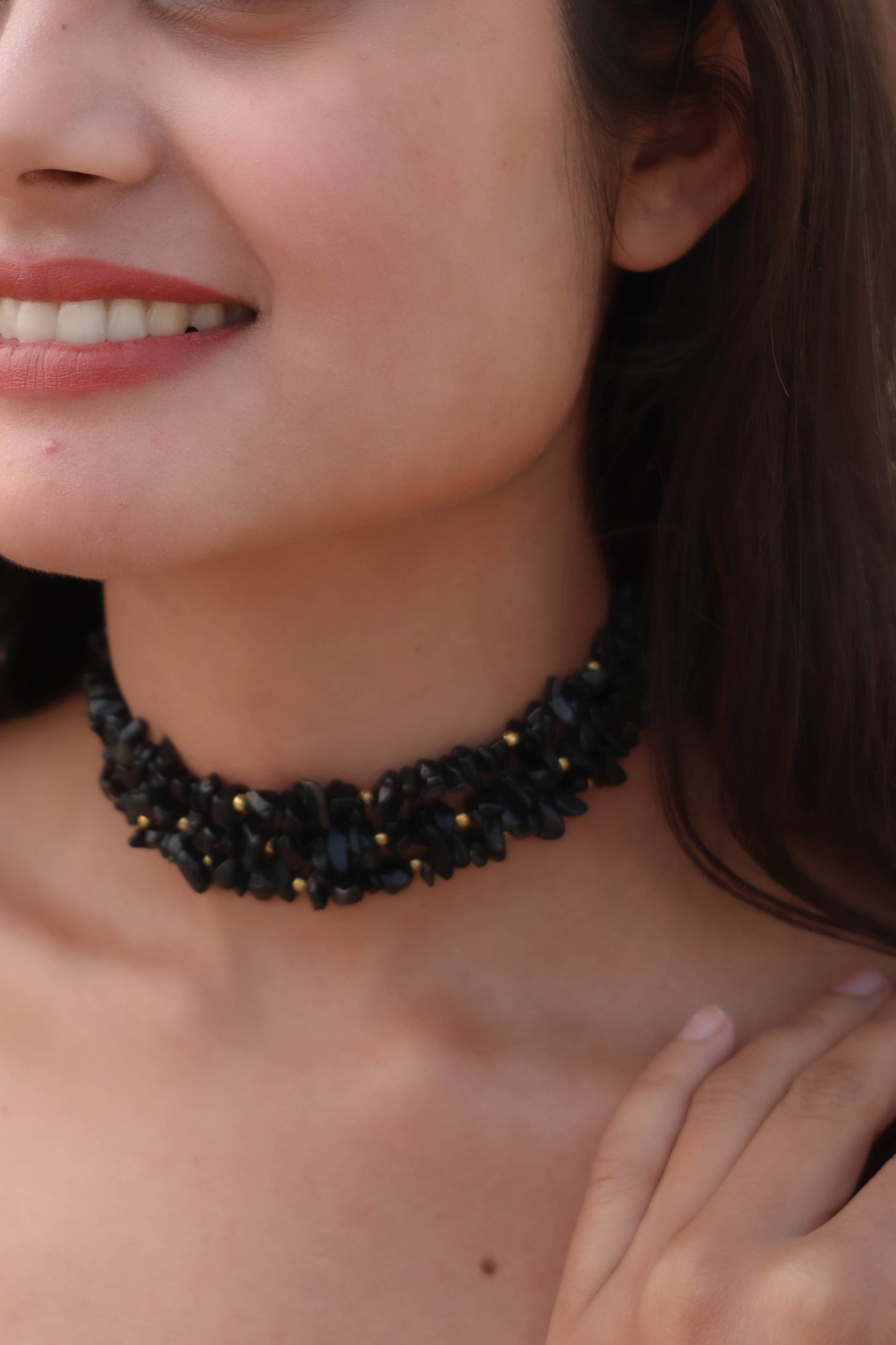 Luna Black Choker Necklace