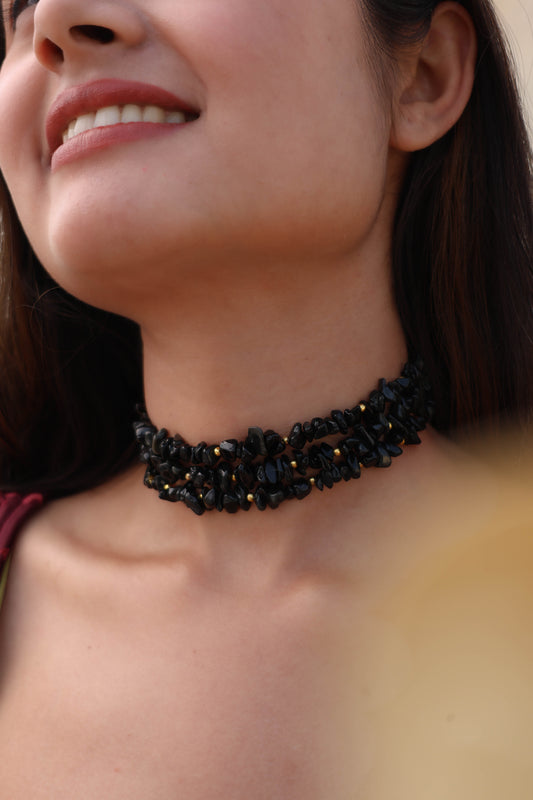 Luna Black Choker Necklace