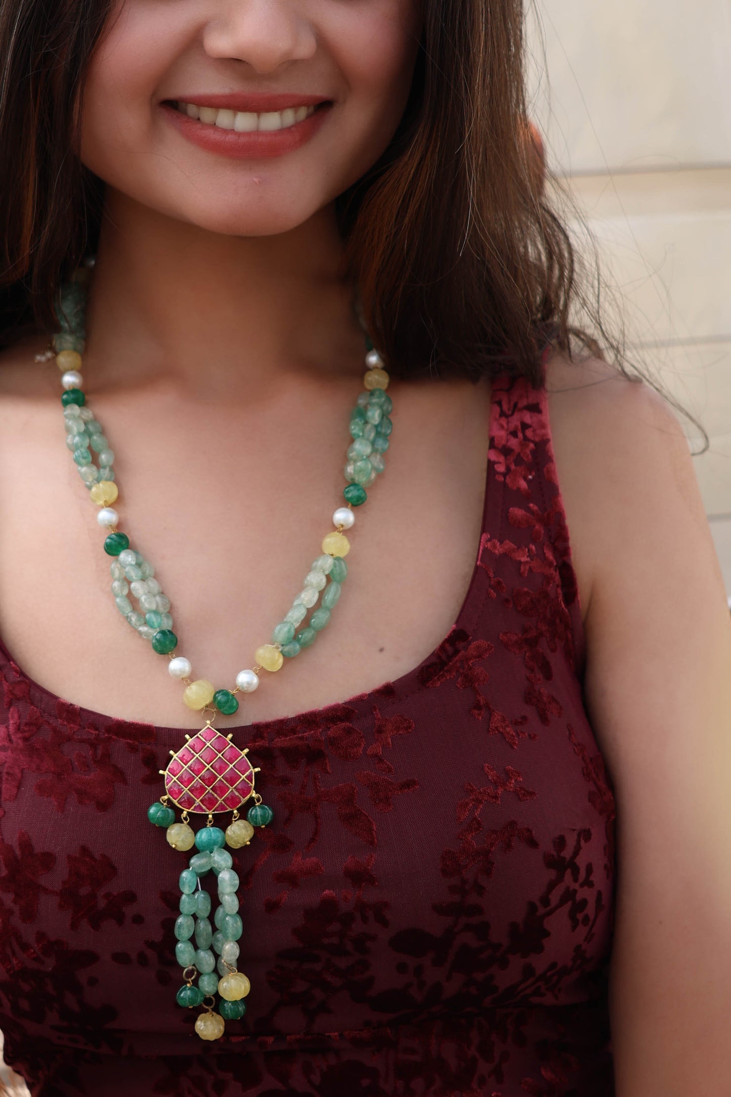 Nova Multicolored Kundan Long Necklace