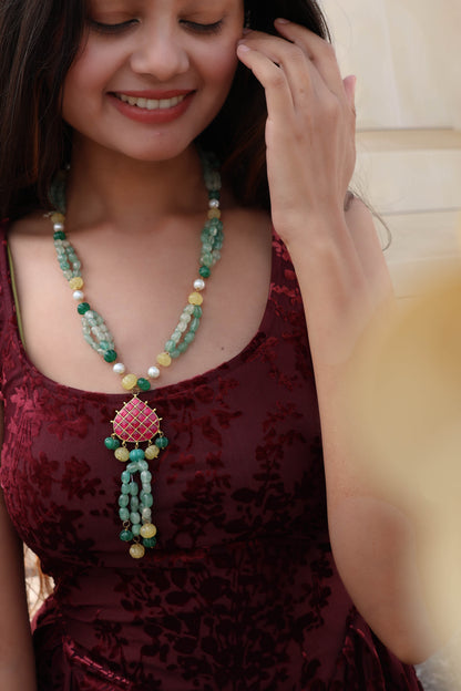 Nova Multicolored Kundan Long Necklace
