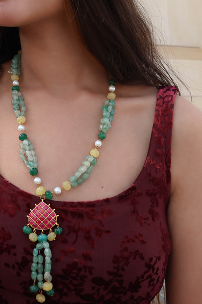 Nova Multicolored Kundan Long Necklace
