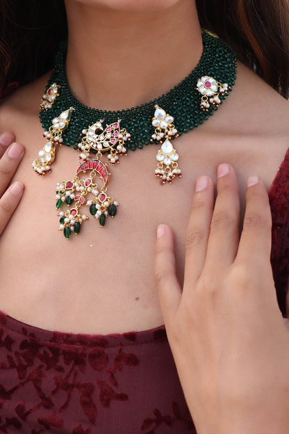 Lucy Green-Red Choker Necklace