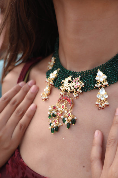 Lucy Green-Red Choker Necklace