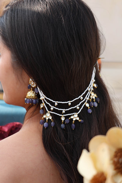 Lisa Kundan Purple Earrings