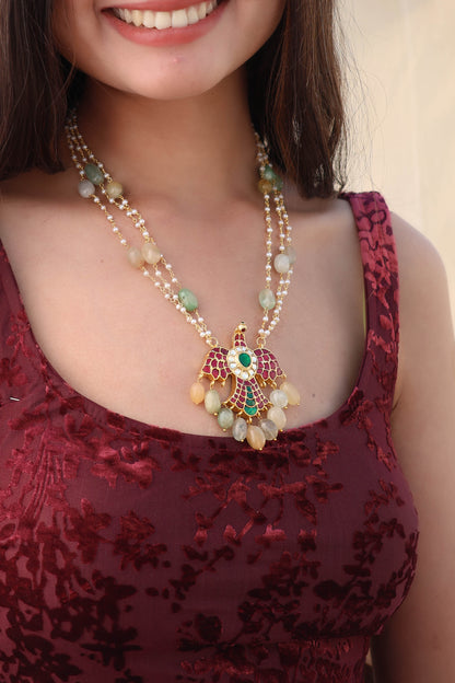 Jane Multicolour Kundan Pendant Necklace