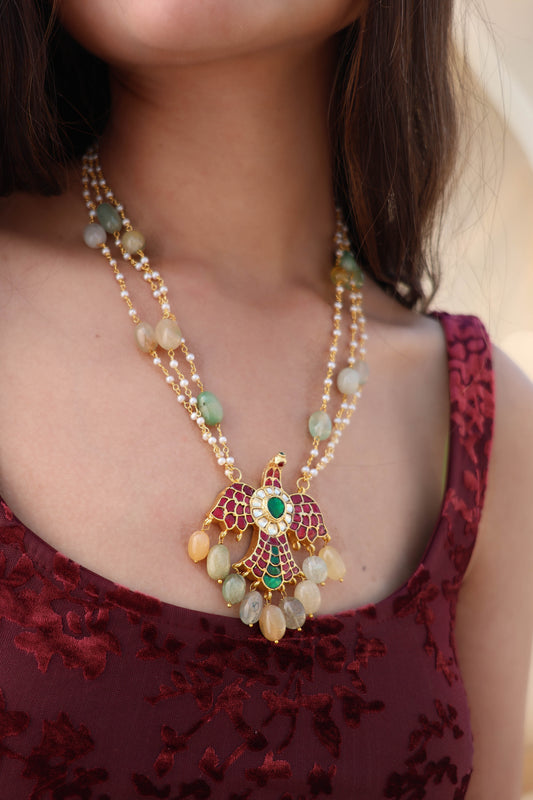 Jane Multicolour Kundan Pendant Necklace