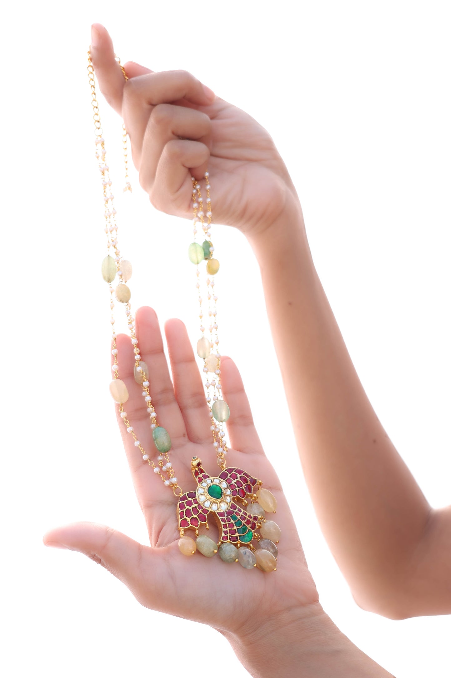 Jane Multicolour Kundan Pendant Necklace