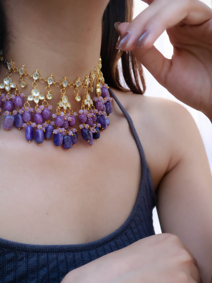 Citra Purple Kundan Choker Necklace