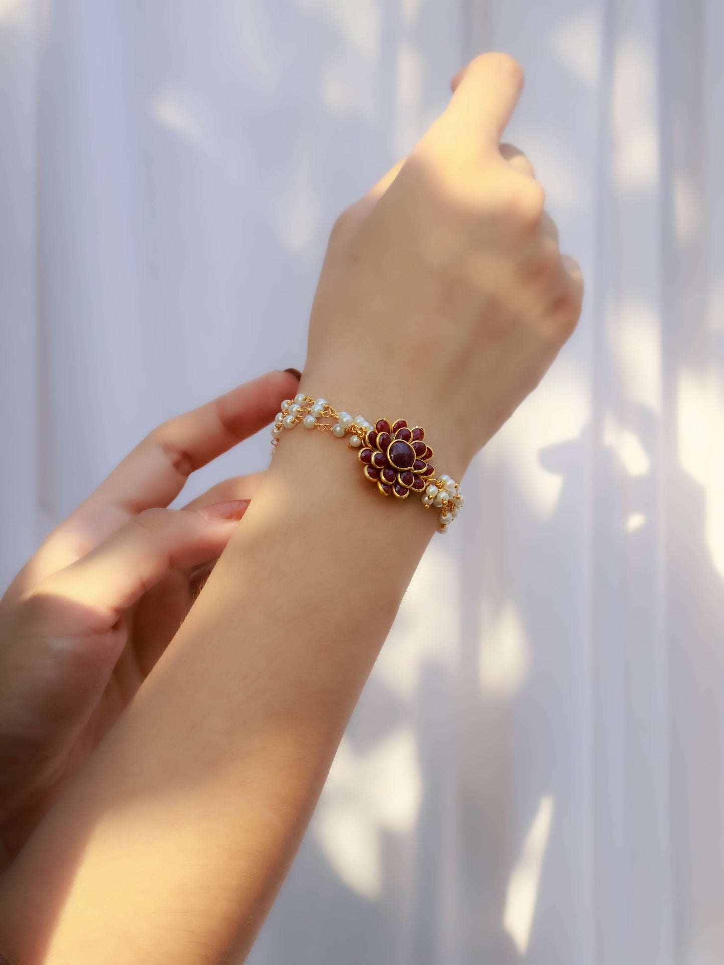 Dreamy Floral Red Bracelet