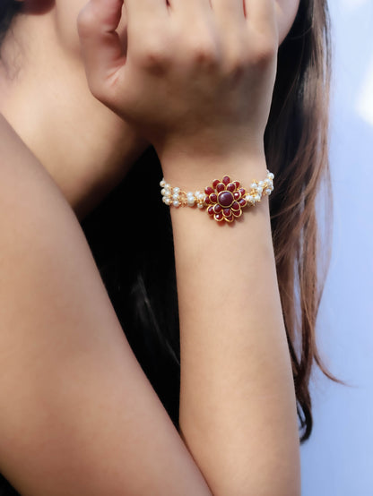 Dreamy Floral Red Bracelet