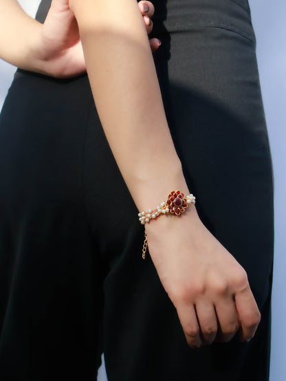 Dreamy Floral Red Bracelet