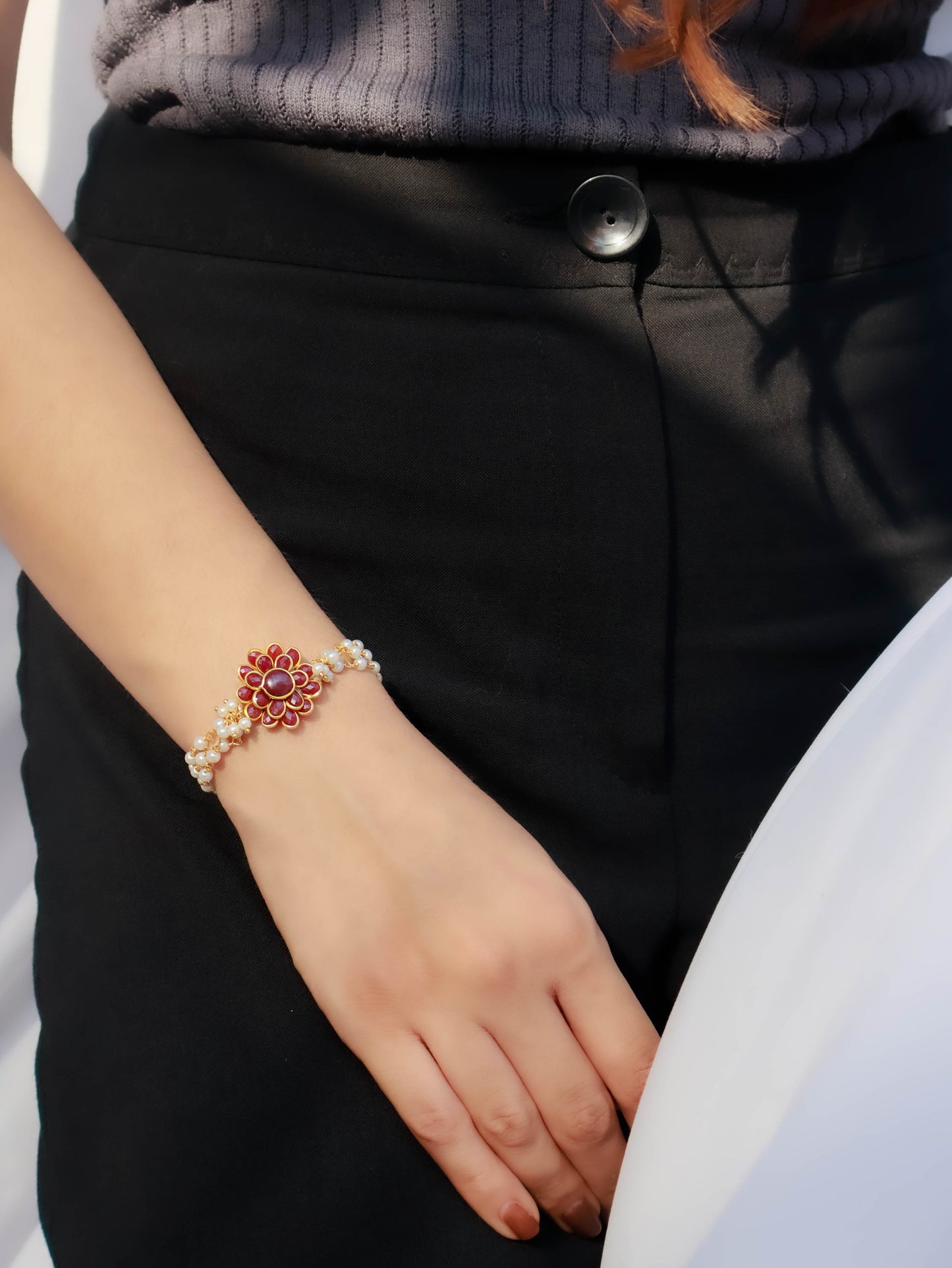 Dreamy Floral Red Bracelet