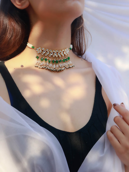 Silsala Green Kundan Necklace