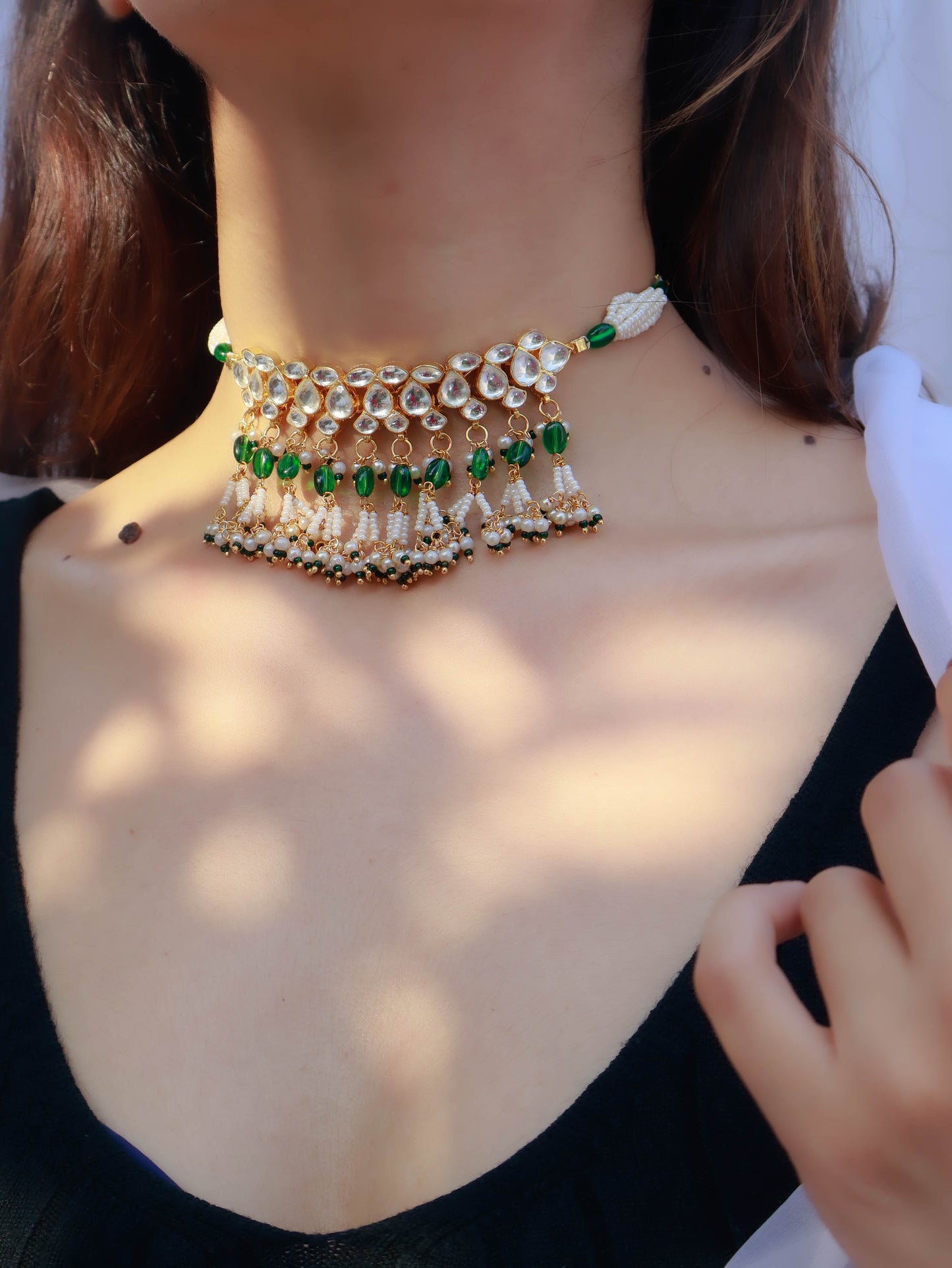 Silsala Green Kundan Necklace