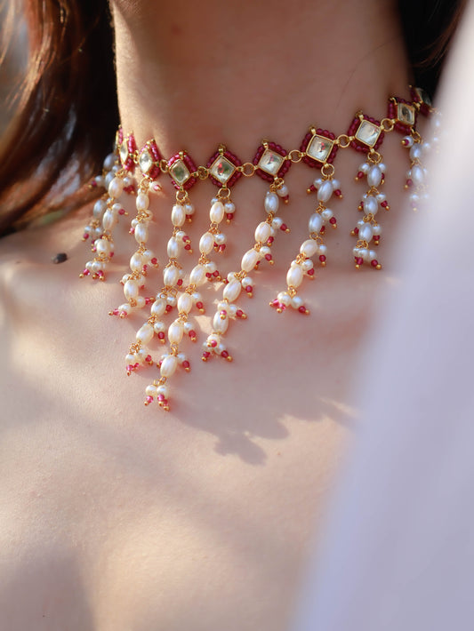 Vidhi Pink Kundan Necklace