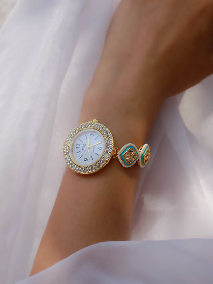 Kelly Turquoise Meenakari Wrist Watch