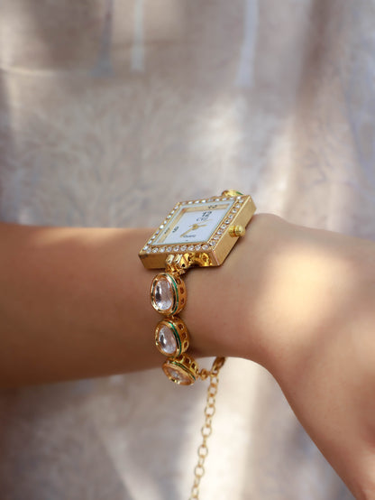 Yulia Kundan Wrist Watch