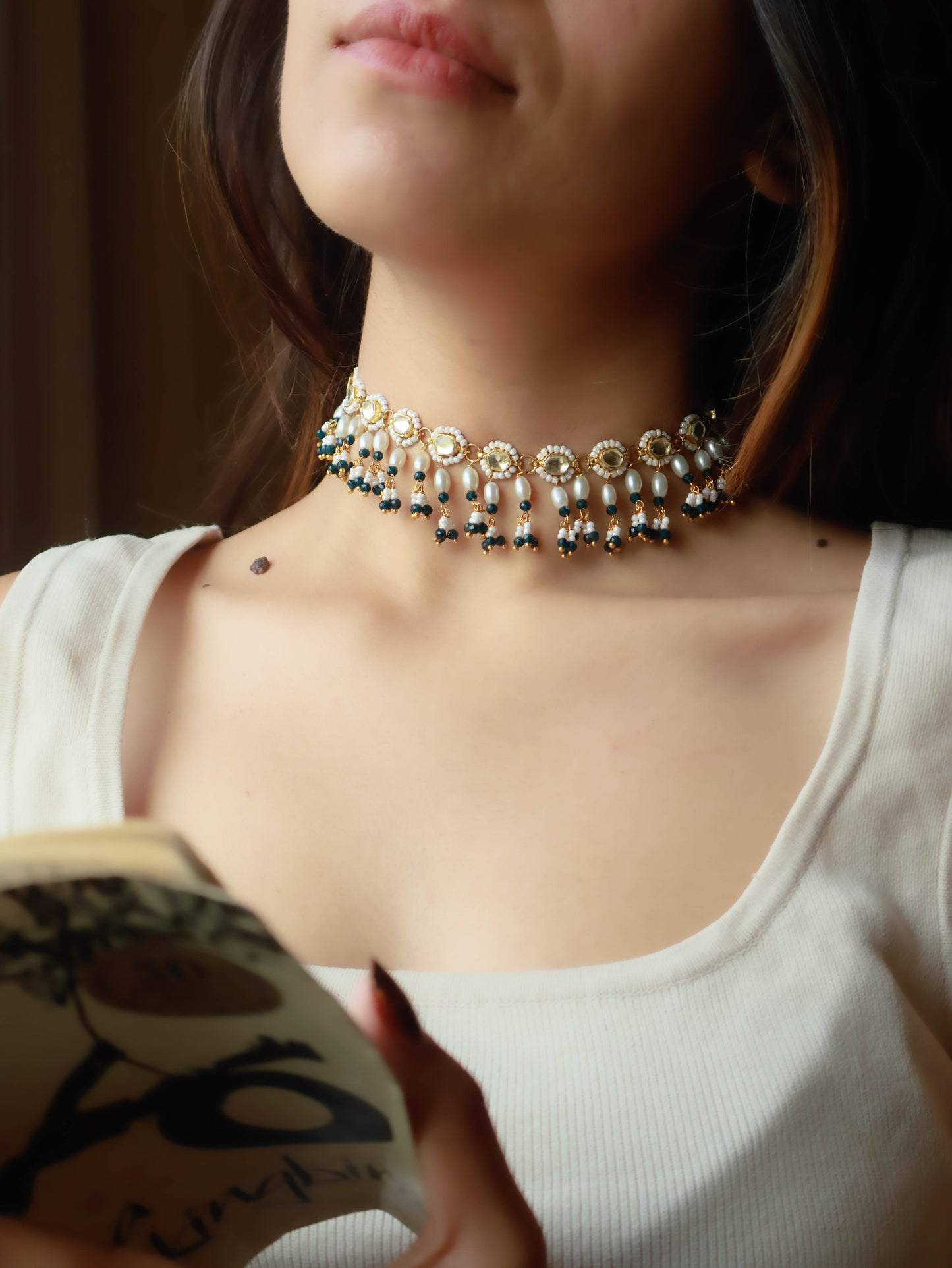 Bella Blue Kundan Choker Necklace