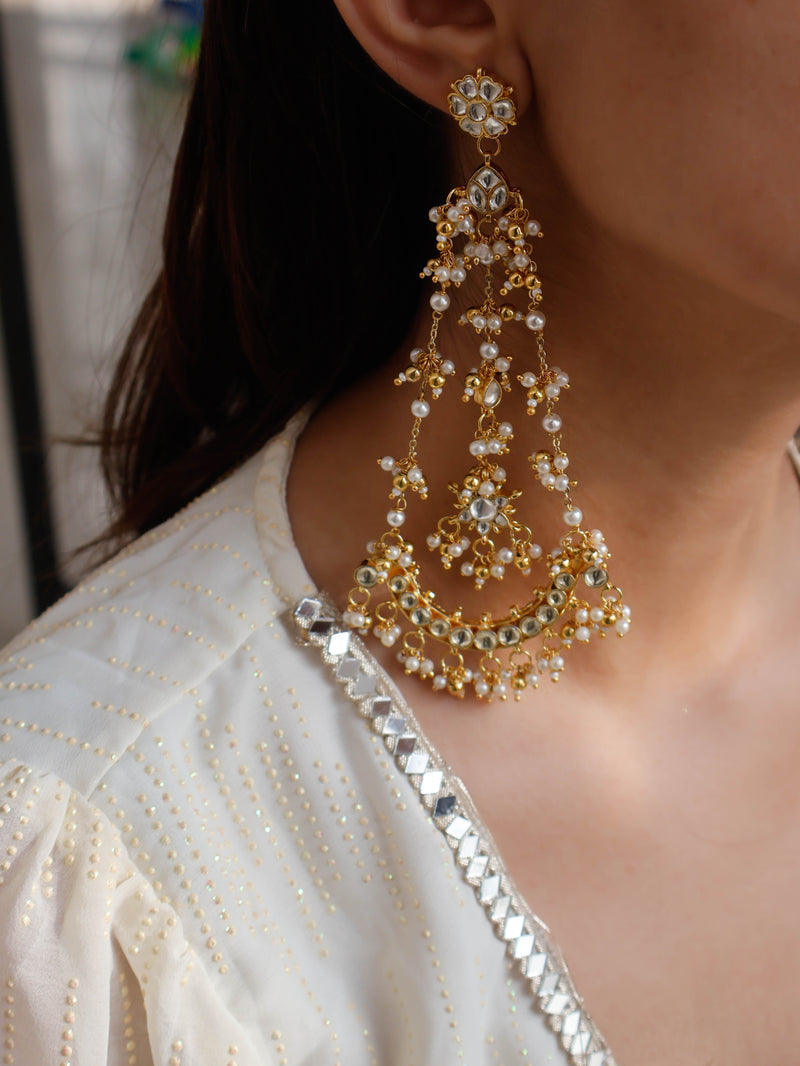 Karishma Pearl Kundan Earrings