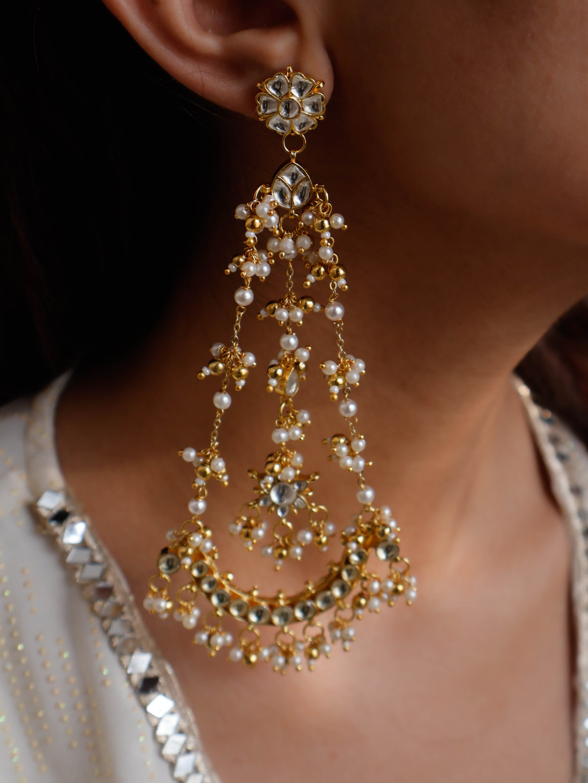 Karishma Pearl Kundan Earrings