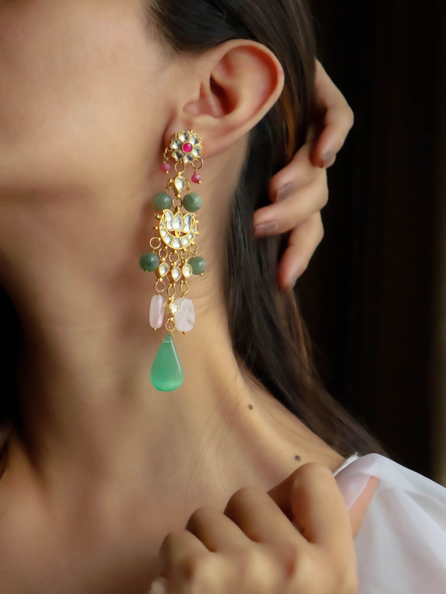 Shayla Multicolored Kundan Earrings