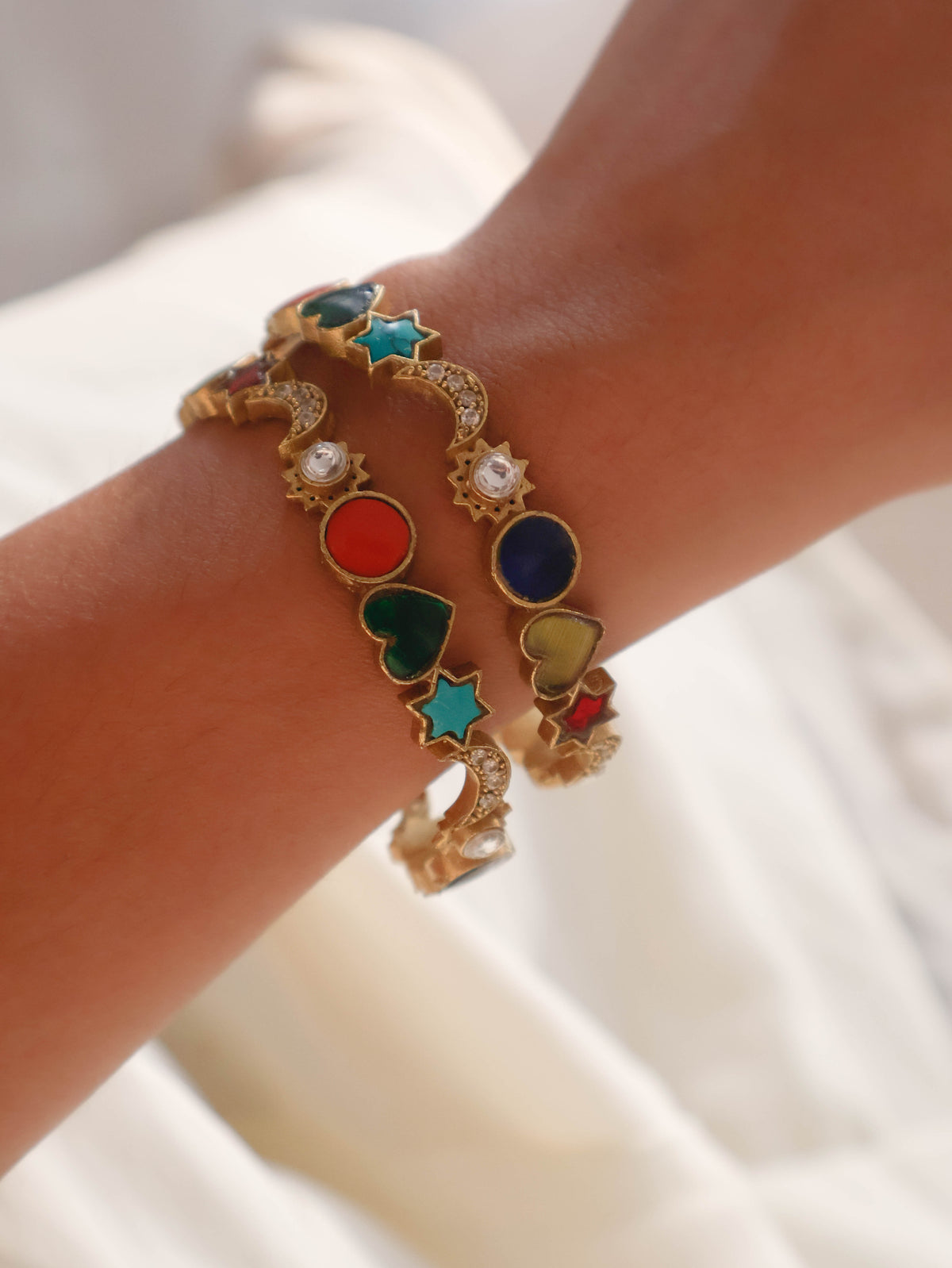 Chaand Multicolored Bangles - Pair of 2
