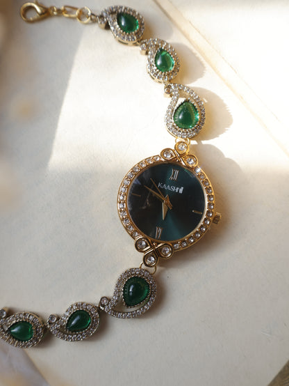Swan Green Polki Wrist Watch