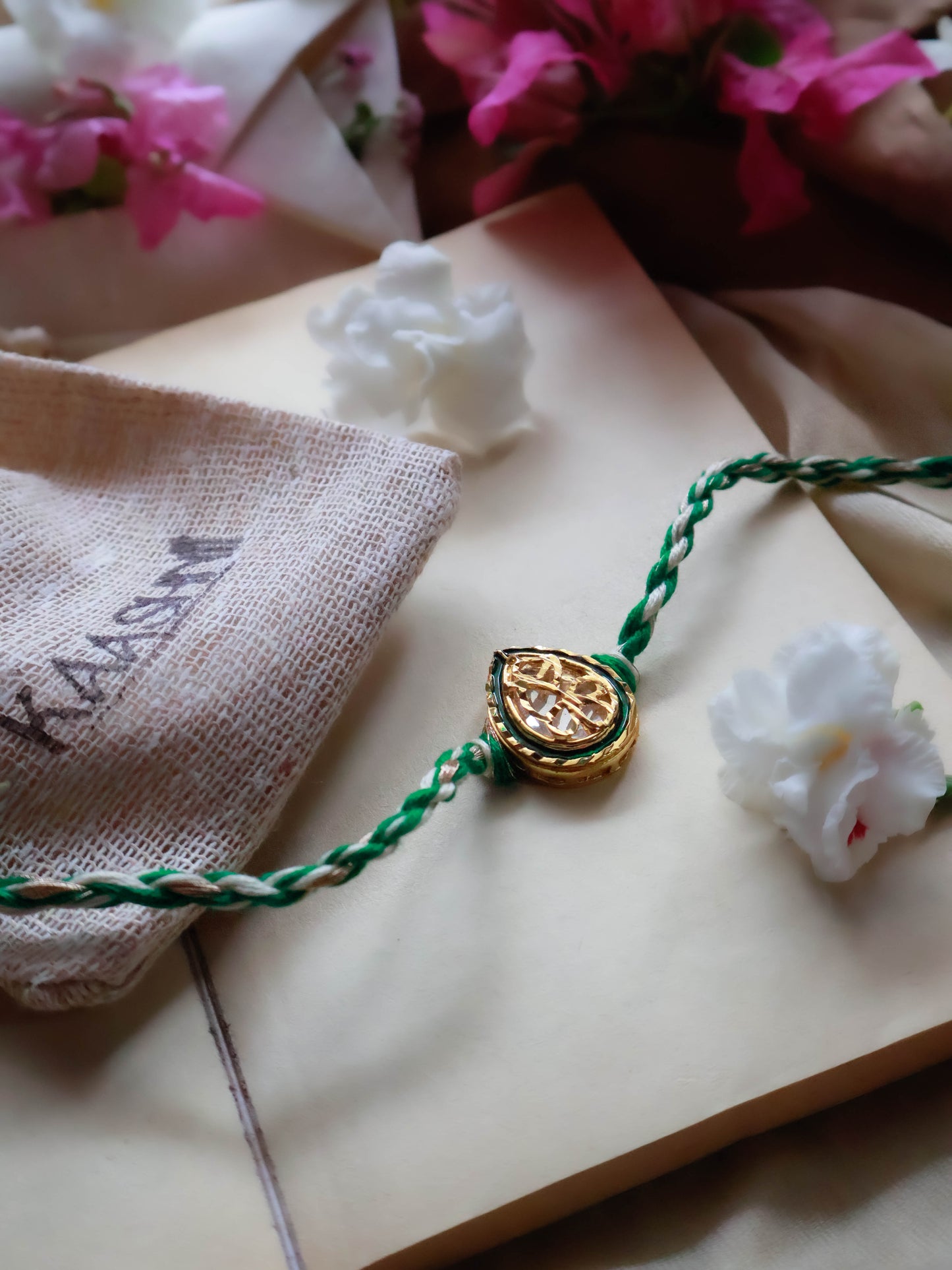 Rohit Green Kundan Rakhi