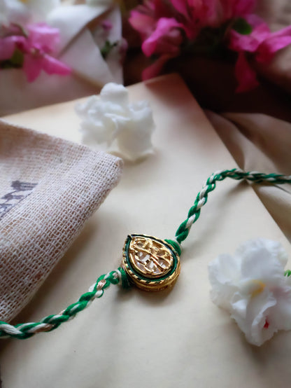 Rohit Green Kundan Rakhi