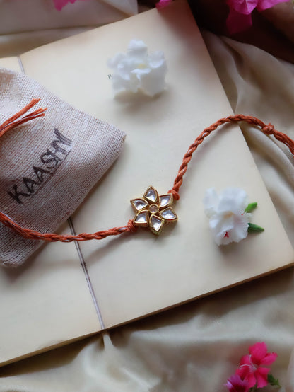 Kavya Floral Kudan Rust Rakhi