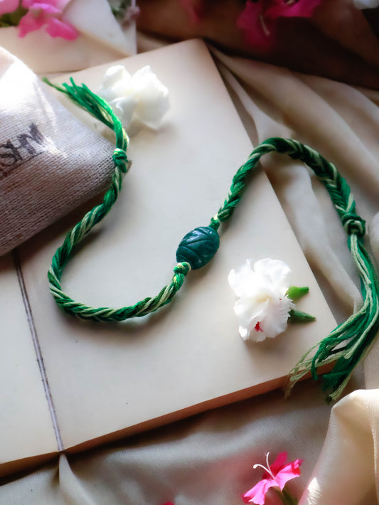 Sanam Green Braided Rakhi