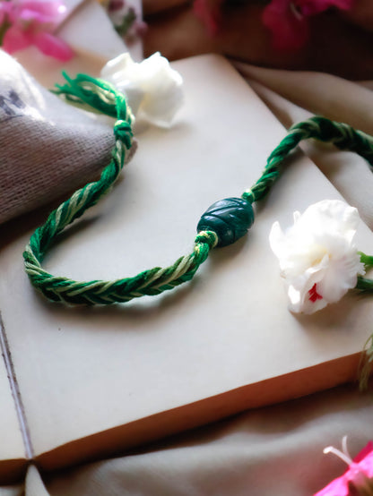 Sanam Green Braided Rakhi