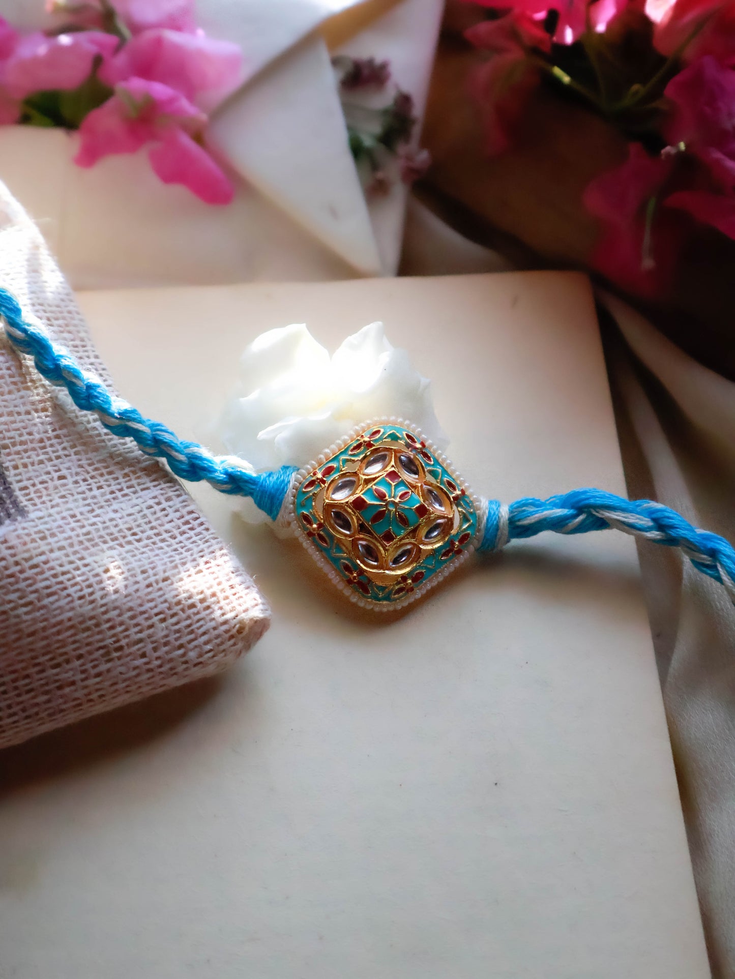 Aarav Meenakari Blue Rakhi