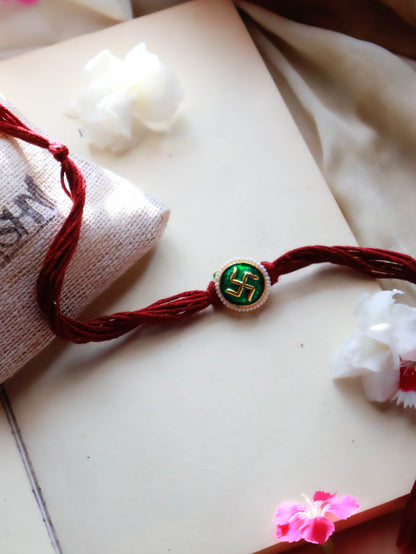 Rishi Red Swastik Rakhi
