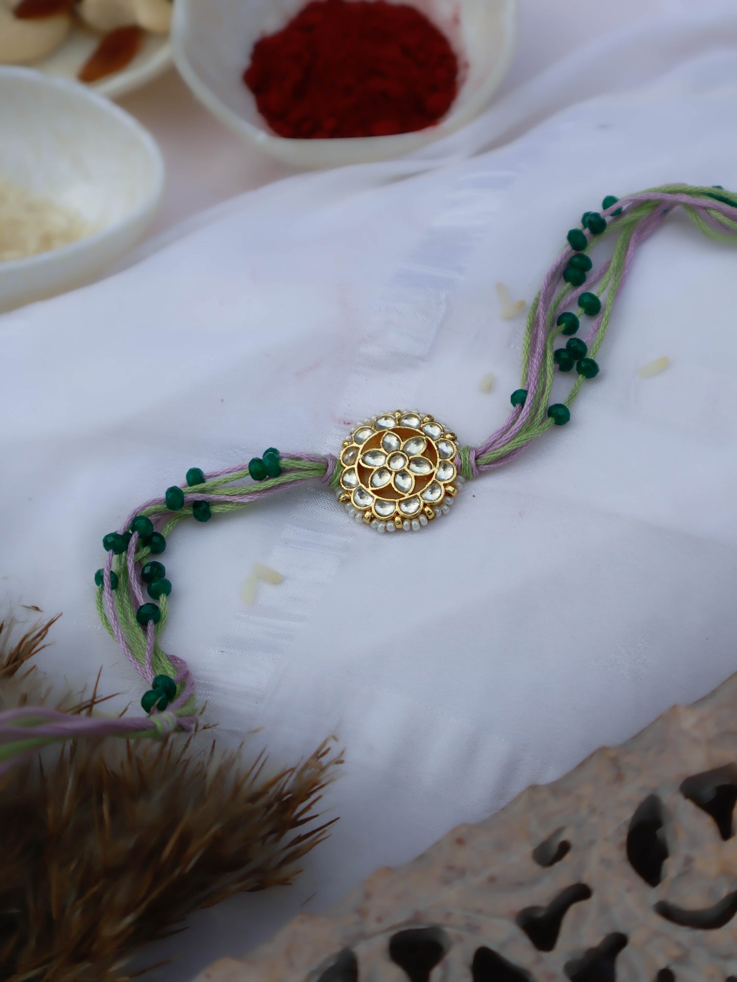 Raghu Mint Floral Rakhi